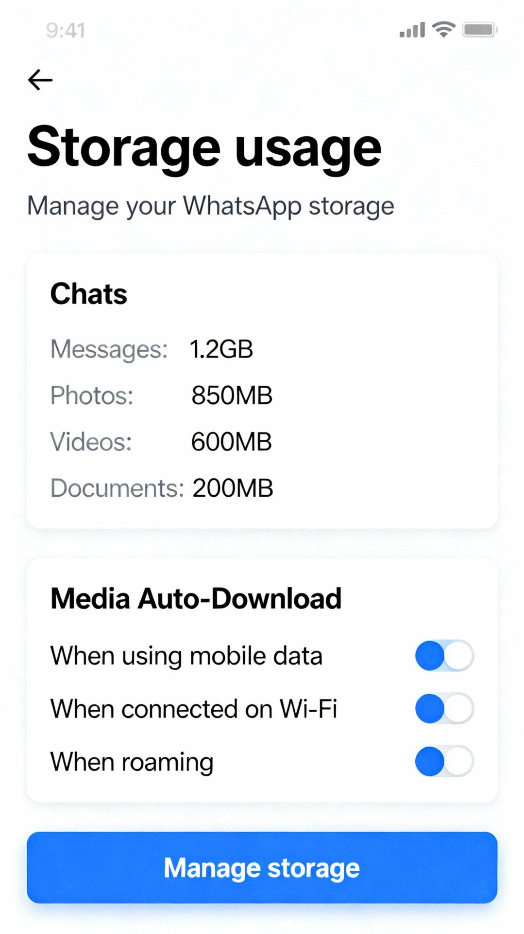Pulizia storage WhatsApp
