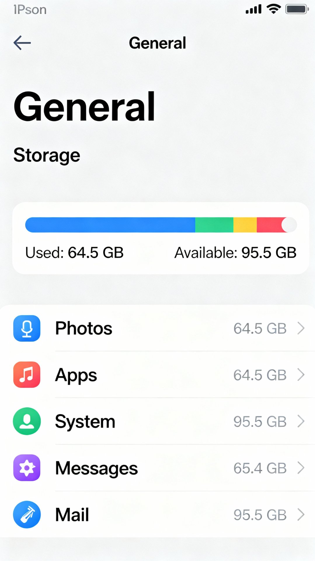 Impostazioni spazio iPhone