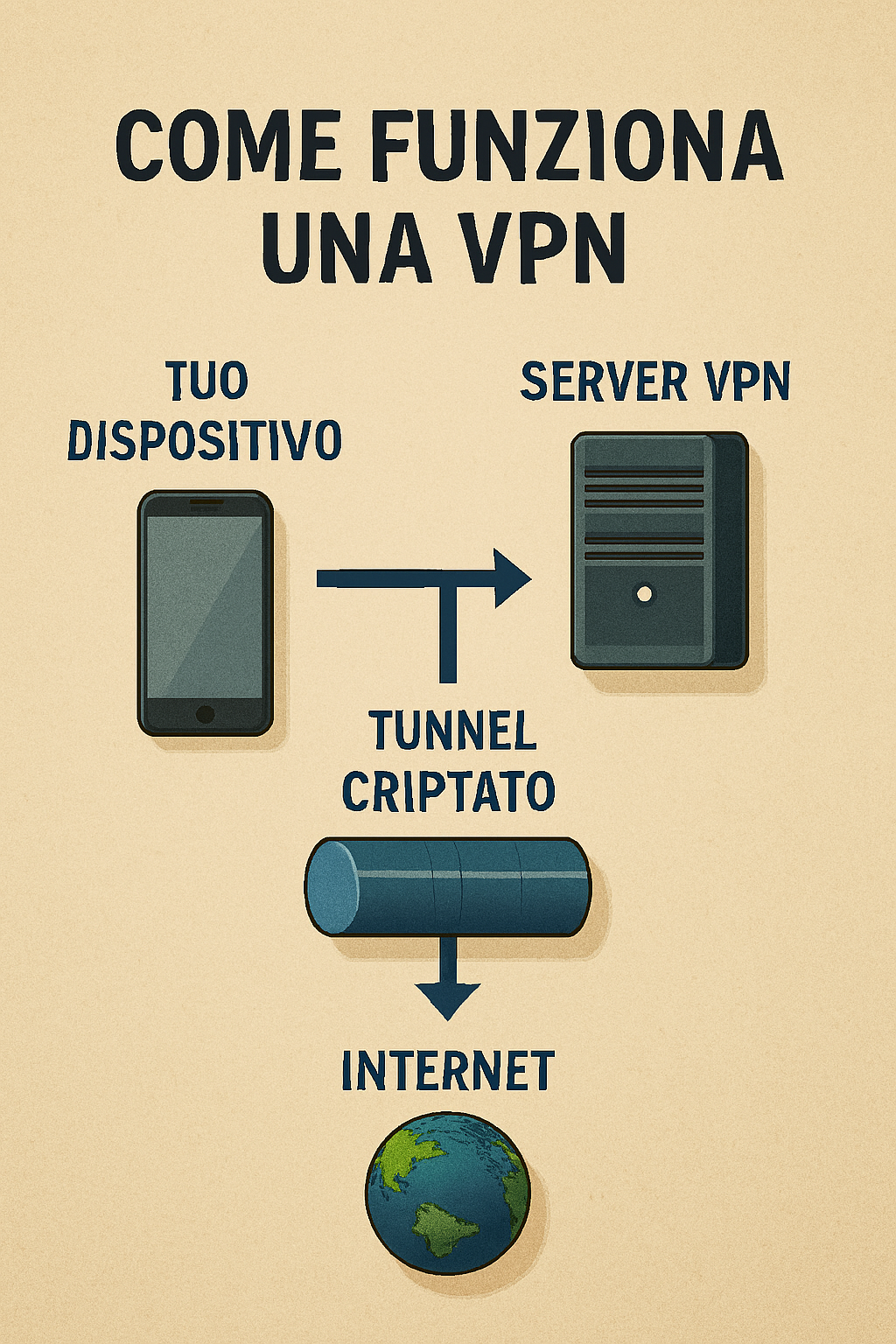 Infografica come funziona una VPN