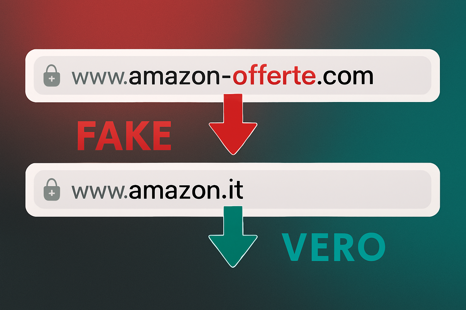 Esempio URL siti fake vs originali Black Friday