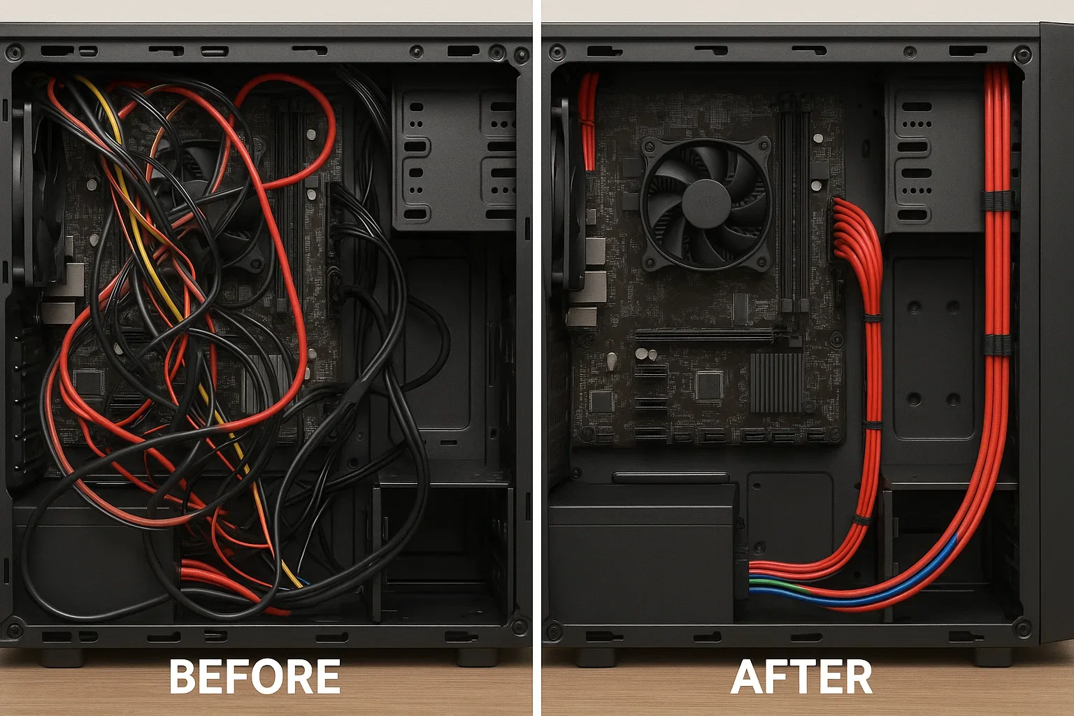 Cable management PC gaming cavi ordinati